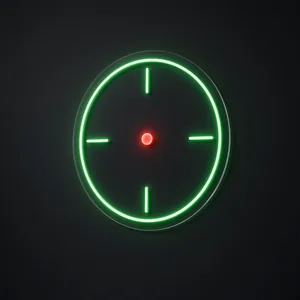 Neon LED Crosshair verde e rosso su pannello in plexiglass trasparente sagomato