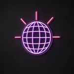 Néon LED Disco Ball violet et rose, sur plaque en acrylique transparent découpée à la forme