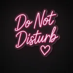 Néon LED Do Not Disturb em rosa sobre placa de acrílico transparente recortada