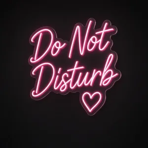 Néon LED Do Not Disturb rose, sur plaque en acrylique transparent découpée à la forme