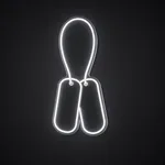 Néon LED Dog Tags em branco frio sobre placa de acrílico transparente recortada