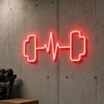 Tent LED-neonskilt Fitness Pulse i et interiør