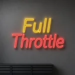 Néon LED Full Throttle allumé, mis en situation dans un intérieur
