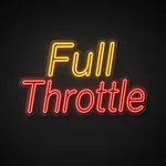 Néon LED Full Throttle jaune chaud et rouge, sur plaque en acrylique transparent découpée à la forme