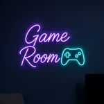 Αναμμένη πινακίδα νέον LED Game Room σε εσωτερικό χώρο