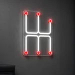 Néon LED Gear Shift allumé, mis en situation dans un intérieur