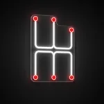 Néon LED Gear Shift blanc froid et rouge, sur plaque en acrylique transparent découpée à la forme