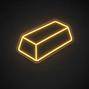 Gold Bar LED neon sign in warm yellow on a clear cut-to-shape acrylic backboard