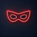 Brandend LED-neonbord Hero Mask in een interieur
