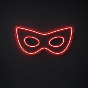 Hero Mask LED neon sign in red on a clear cut-to-shape acrylic backboard