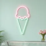 Ice Cream Cone LED neon sign switched on in a real interior