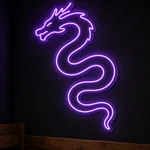 Néon LED Japanese Dragon allumé, mis en situation dans un intérieur