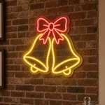 Néon LED Jingle Bells allumé, mis en situation dans un intérieur