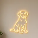Néon LED Labrador allumé, mis en situation dans un intérieur