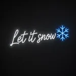Πινακίδα νέον LED Let It Snow σε ψυχρό λευκό και νέον μπλε, σε διάφανο ακρυλικό κομμένο στο σχήμα