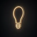 Néon LED Light Bulb jaune chaud, sur plaque en acrylique transparent découpée à la forme