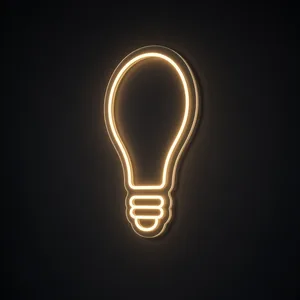 Néon LED Light Bulb jaune chaud, sur plaque en acrylique transparent découpée à la forme