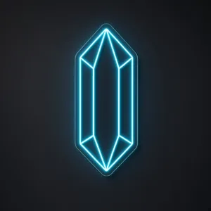Mana Crystal LED neon sign in turquoise on a clear cut-to-shape acrylic backboard