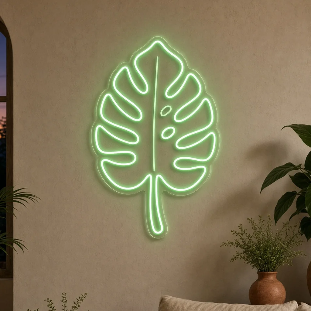 Monstera Leaf | Neon LED tropisch blad voor woonkamer