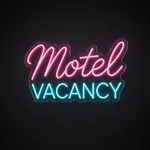 Motel LED neon sign in pink and turquoise on a clear cut-to-shape acrylic backboard