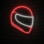 Néon LED Motorcycle Helmet allumé, mis en situation dans un intérieur