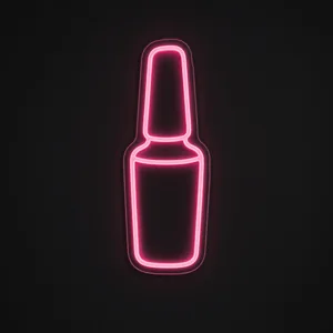 Neon LED Nail Polish, kolor: różowy, na przezroczystej płycie akrylowej wyciętej po konturze