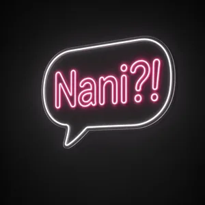 Néon LED Nani em branco frio e rosa sobre placa de acrílico transparente recortada