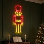 Neón LED Nutcracker encendido en un interior real