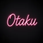 LED-neonbord Otaku in roze op transparante acrylplaat, op vorm gesneden