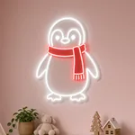 Néon LED Penguin allumé, mis en situation dans un intérieur