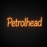Neon LED Petrolhead arancione su pannello in plexiglass trasparente sagomato