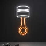 Néon LED Piston aceso num ambiente interior
