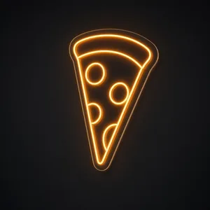 Néon LED Pizza Night orange, sur plaque en acrylique transparent découpée à la forme