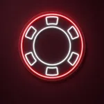 Αναμμένη πινακίδα νέον LED Poker Chip σε εσωτερικό χώρο