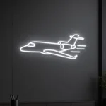 Αναμμένη πινακίδα νέον LED Private Jet σε εσωτερικό χώρο
