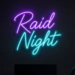 Néon LED Raid Night allumé, mis en situation dans un intérieur