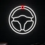 Néon LED Steering Wheel aceso num ambiente interior