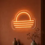 Neon LED Sunset acceso, ambientato in un interno