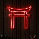 Néon LED Torii Gate allumé, mis en situation dans un intérieur