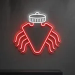 V8 Engine LED neon sign switched on in a real interior