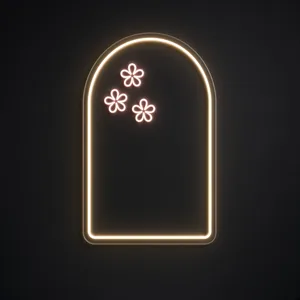 Neon LED Wedding Arch bianco caldo e rosa su pannello in plexiglass trasparente sagomato
