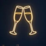 Wedding Toast LED neon sign switched on in a real interior